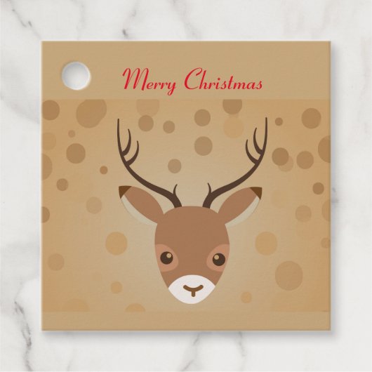 illustratie van rendieren op een bruine achtergron bedankjes labels (Voorkant)