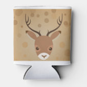 illustratie van rendieren op een bruine achtergron blikjeskoeler (Voorkant)