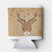 illustratie van rendieren op een bruine achtergron blikjeskoeler (Achterkant)