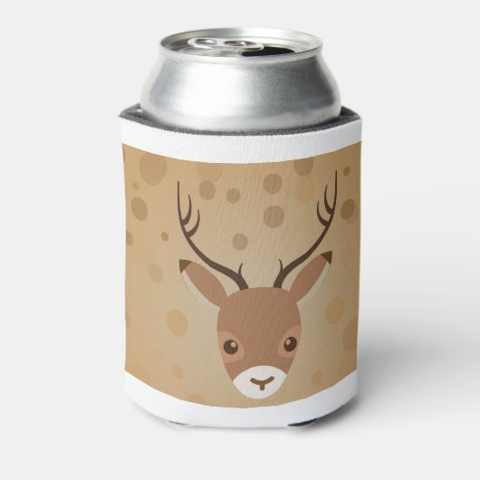 illustratie van rendieren op een bruine achtergron blikjeskoeler (Blikje Achterkant)