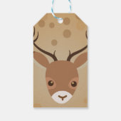 illustratie van rendieren op een bruine achtergron cadeaulabel (Achterkant)