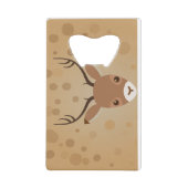 illustratie van rendieren op een bruine achtergron creditkaart flessenopener (Voorkant)