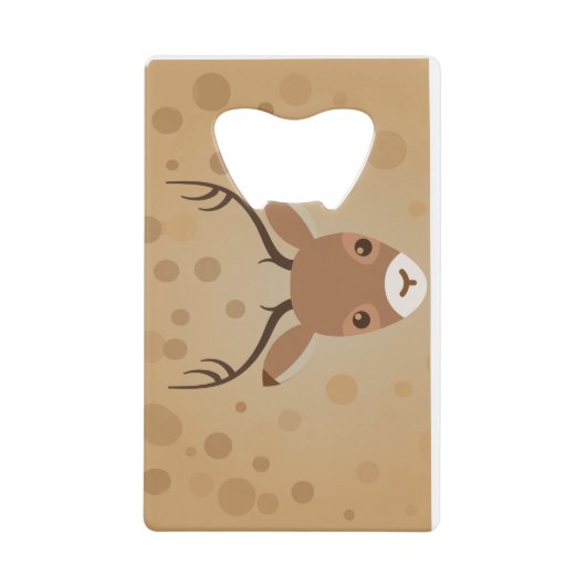 illustratie van rendieren op een bruine achtergron creditkaart flessenopener (Voorkant)