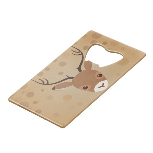 illustratie van rendieren op een bruine achtergron creditkaart flessenopener (Achterkant Gekanteld)