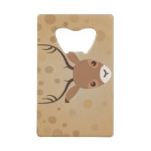 illustratie van rendieren op een bruine achtergron creditkaart flessenopener (Achterkant)