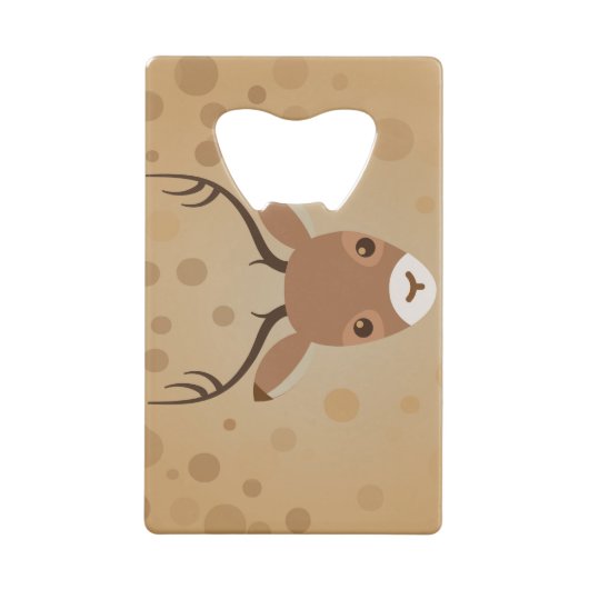illustratie van rendieren op een bruine achtergron creditkaart flessenopener (Achterkant)