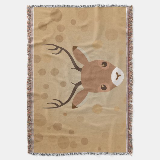 illustratie van rendieren op een bruine achtergron deken (Voorkant Verticaal)