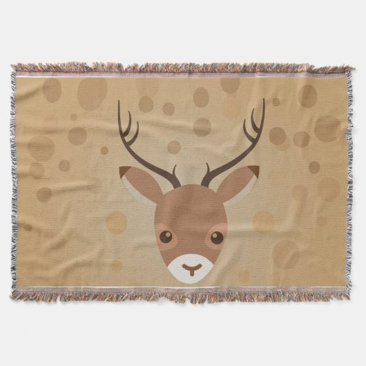illustratie van rendieren op een bruine achtergron deken (Voorkant)