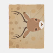 illustratie van rendieren op een bruine achtergron fleece deken (Voorkant)