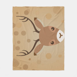 illustratie van rendieren op een bruine achtergron fleece deken