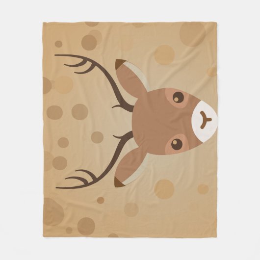 illustratie van rendieren op een bruine achtergron fleece deken (Voorkant)