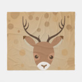 illustratie van rendieren op een bruine achtergron fleece deken (Voorkant (Horizontaal))