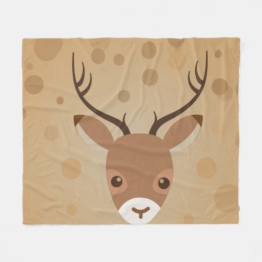 illustratie van rendieren op een bruine achtergron fleece deken (Voorkant (Horizontaal))