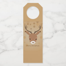 illustratie van rendieren op een bruine achtergron flessenhanger