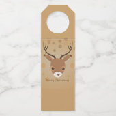 illustratie van rendieren op een bruine achtergron flessenhanger (Voorkant)