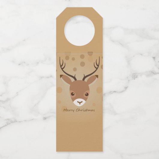 illustratie van rendieren op een bruine achtergron flessenhanger (Voorkant)