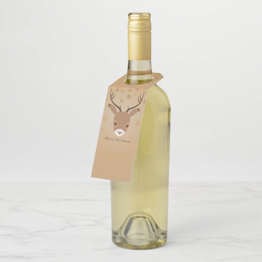 illustratie van rendieren op een bruine achtergron flessenhanger (Schuin)