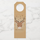 illustratie van rendieren op een bruine achtergron flessenhanger (Achterkant)