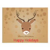 illustratie van rendieren op een bruine achtergron foto afdruk (Voorkant)