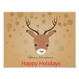 illustratie van rendieren op een bruine achtergron foto afdruk