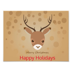 illustratie van rendieren op een bruine achtergron foto afdruk