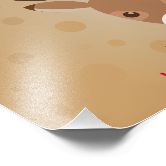 illustratie van rendieren op een bruine achtergron foto afdruk (Hoek)