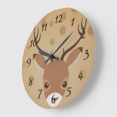 illustratie van rendieren op een bruine achtergron grote klok (Hoek)