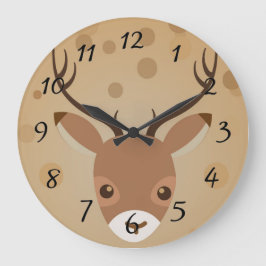 illustratie van rendieren op een bruine achtergron grote klok
