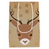 illustratie van rendieren op een bruine achtergron medium cadeauzakje (Achterkant)