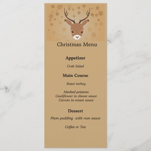 illustratie van rendieren op een bruine achtergron menu (Voorkant)