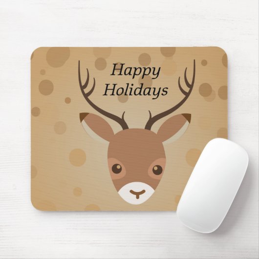 illustratie van rendieren op een bruine achtergron muismat (Met muis)