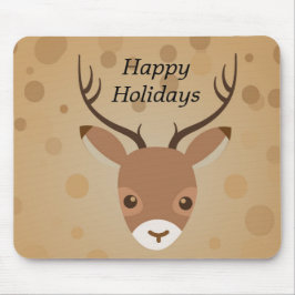 illustratie van rendieren op een bruine achtergron muismat