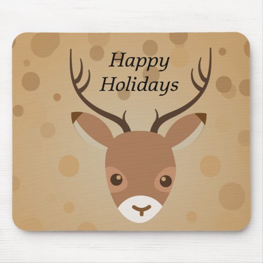 illustratie van rendieren op een bruine achtergron muismat (Voorkant)