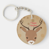 illustratie van rendieren op een bruine achtergron sleutelhanger (Voorkant)
