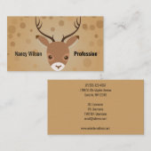 illustratie van rendieren op een bruine achtergron visitekaartje (Voorkant / Achterkant)