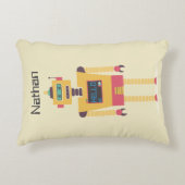 Illustratie van Retro Robot Aangepaste Kinderen Accent Kussen (Voorkant)