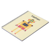 Illustratie van Retro Robot Aangepaste Kinderen Notitieboek (Linkerzijde)