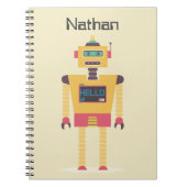 Illustratie van Retro Robot Aangepaste Kinderen Notitieboek (Voorkant)