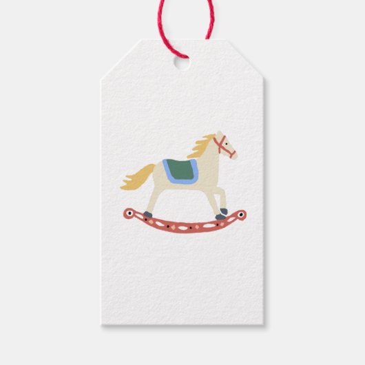 Illustratie van Rocking Horse Classic Gift Labels Cadeaulabel (Voorkant)