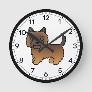 Illustratie van rode brindle Cairn Terrier-hond, c Ronde Klok