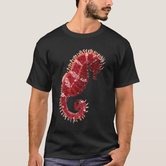 Illustratie van rode zeepaard t-shirt (Voorkant)