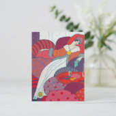 Illustratie van roze en Oranje kunst Deco George B Briefkaart (Staand voorkant)