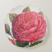 Illustratie van roze vintage roos rond kussen (Achterkant)