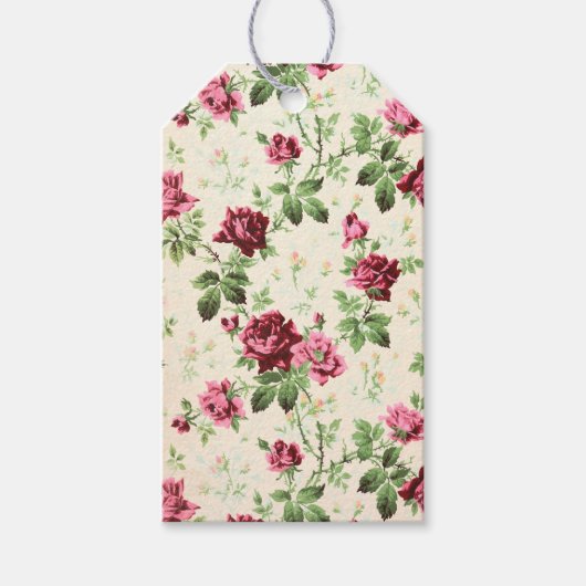  illustratie van rozen op neutrale basis cadeaulabel (Voorkant)