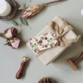 illustratie van rozen op neutrale basis cadeaulabel