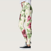  illustratie van rozen op neutrale basis leggings (Links)