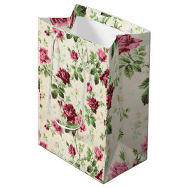  illustratie van rozen op neutrale basis medium cadeauzakje