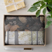 Illustratie van rustieke morelzwammen decoupage tissuepapier (Geschenk)