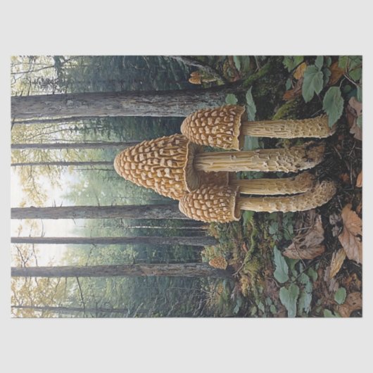Illustratie van rustieke morelzwammen decoupage tissuepapier (Voorkant)