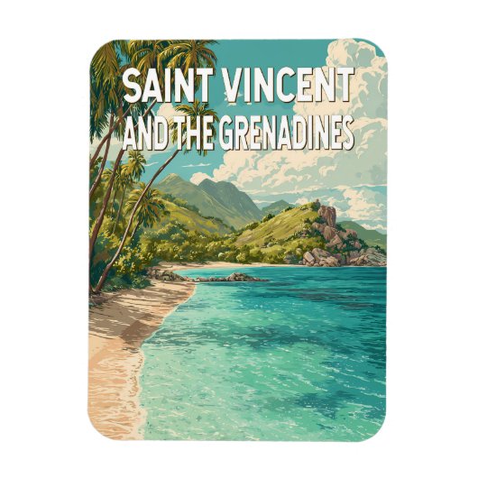 Illustratie van Saint Vincent en de Grenadines Magneet (Verticaal)